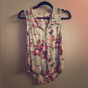 Floral Anthropologie sleeveless